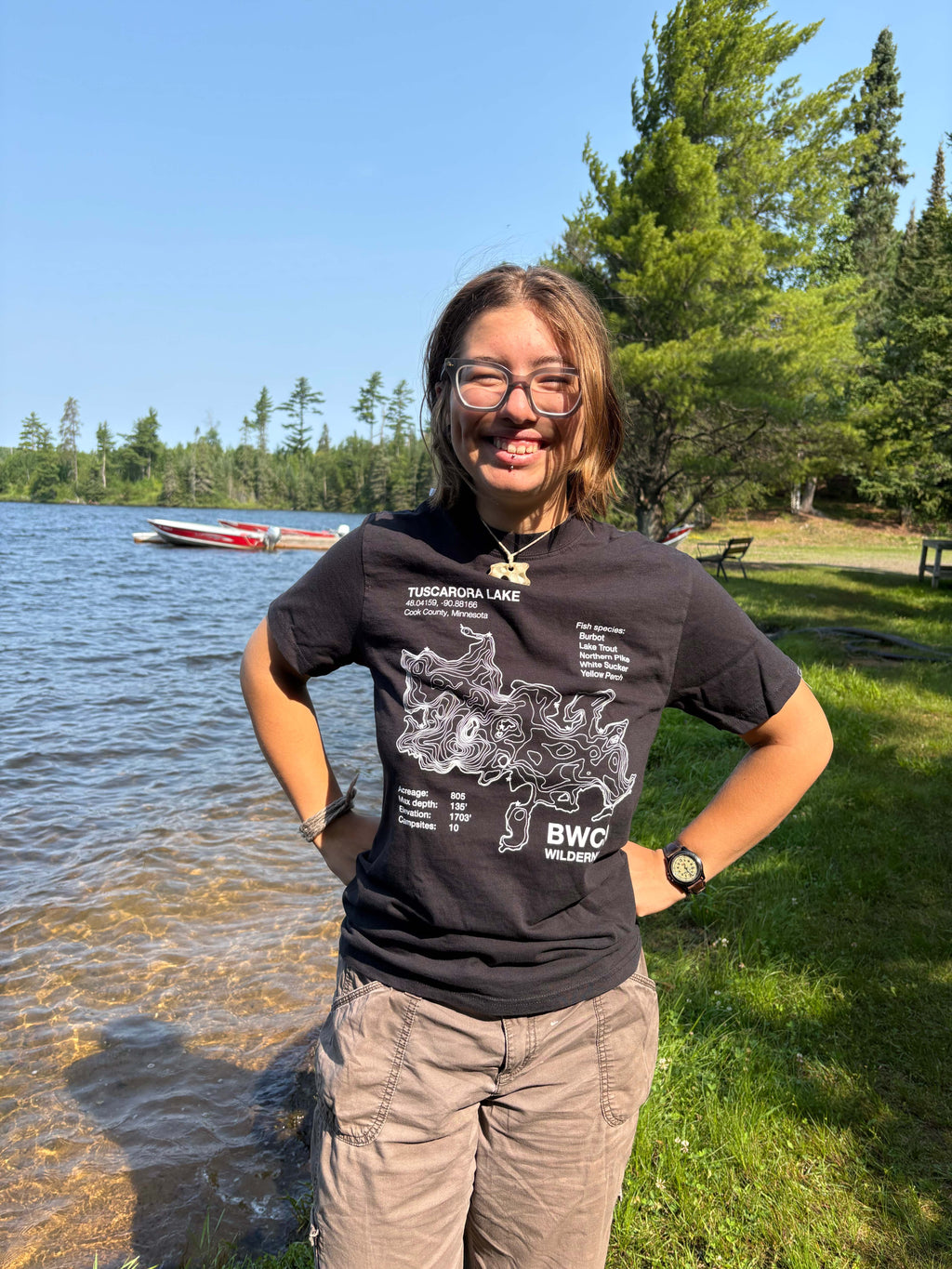 Tuscarora Lake Map Short Sleeve