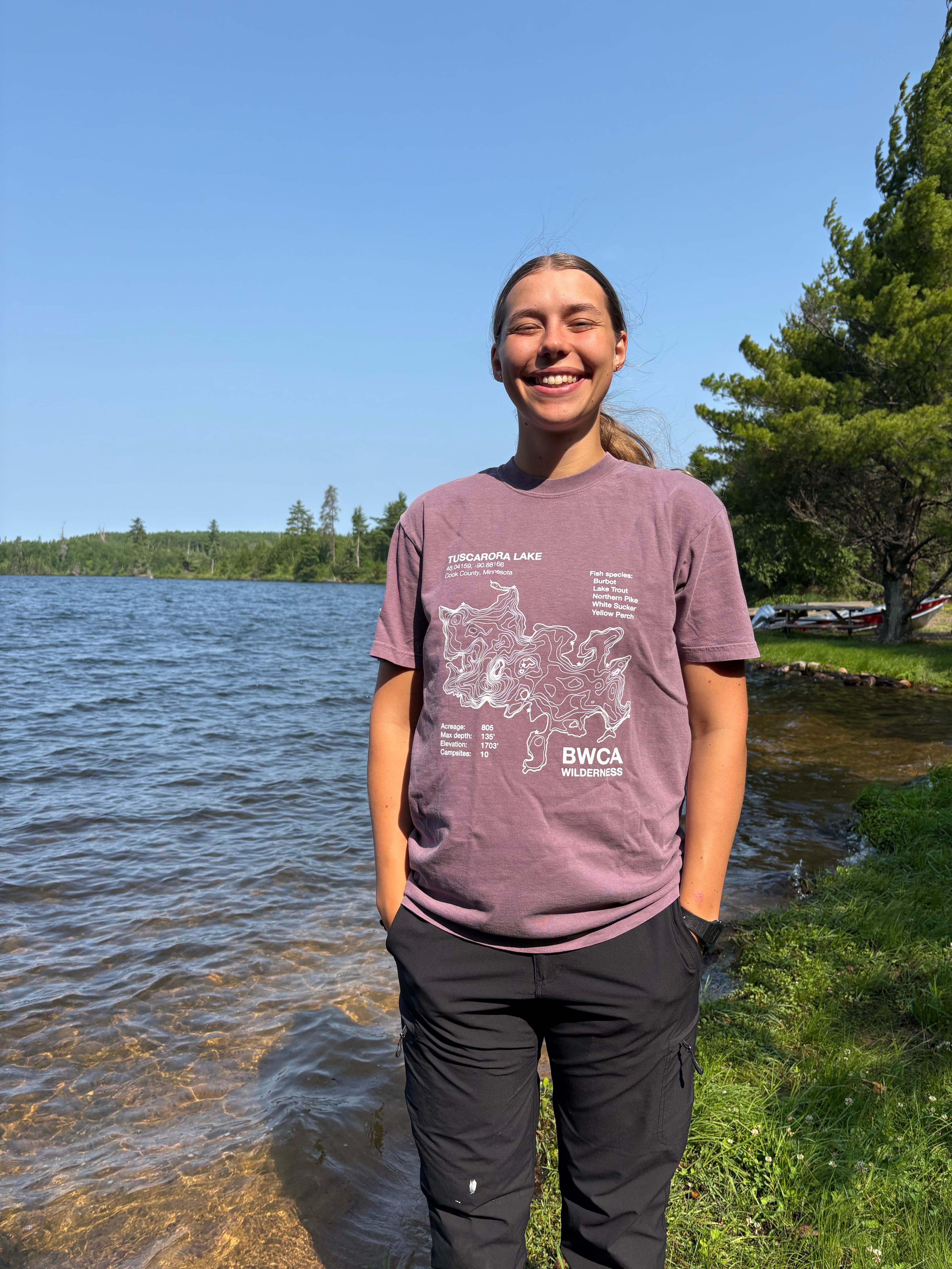 Tuscarora Lake Map Short Sleeve